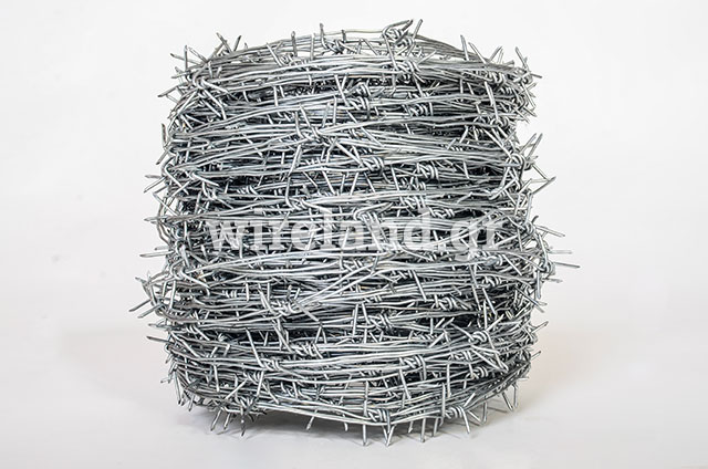 Galvanised barbed wire